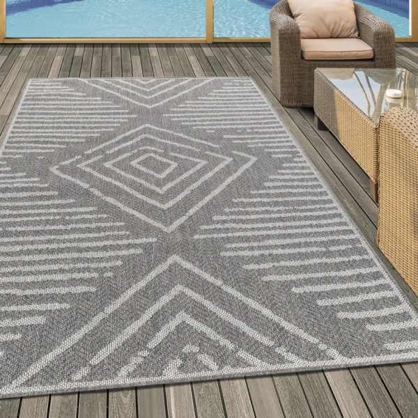 Osun Outdoor/Indoor Modern Grey Rug